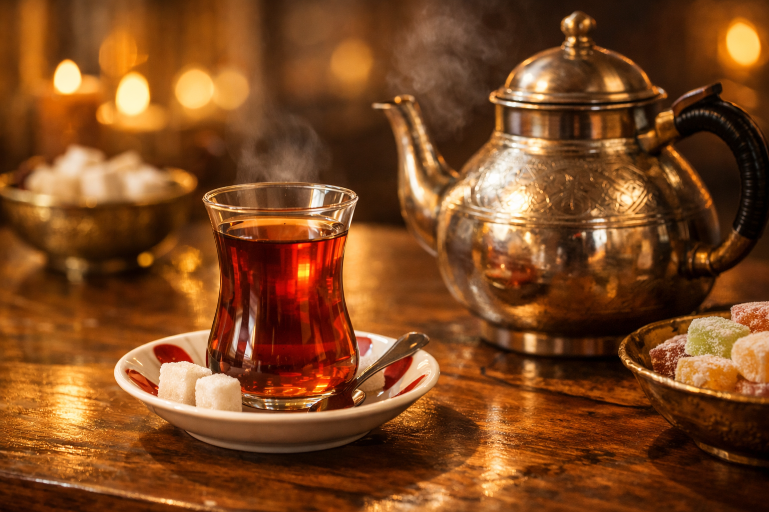 Türk çayı ve geleneksel ince belli bardak