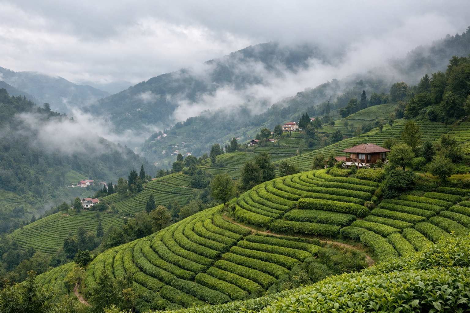 Rize çay bahçeleri manzarası